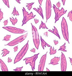 Transparente avec motif vecteur plumes à la main Illustration de Vecteur