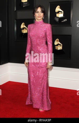 61e Grammy Awards qui a eu lieu au Staples Center - Arrivées en vedette : Camila Cabello où : Los Angeles, California, United States Quand : 10 Feb 2019 Credit : Adriana Barraza M./WENN.com Banque D'Images