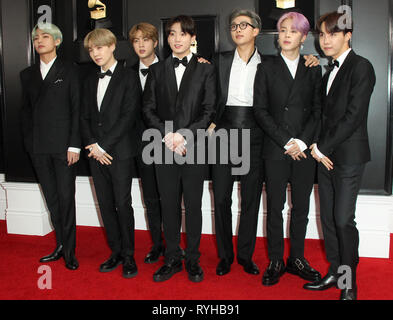 61e Grammy Awards qui a eu lieu au Staples Center - Arrivées comprend : V, Suga, Jin, Jungkook, RM, Jimin, J-L'espoir là où : Los Angeles, California, United States Quand : 10 Feb 2019 Credit : Adriana Barraza M./WENN.com Banque D'Images