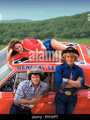 TOM WOPAT, JOHN SCHNEIDER, CATHERINE BACH, les ducs de Hazzard, 1979 Banque D'Images