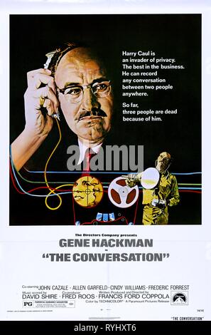 GENE HACKMAN, affiche la conversation, 1974 Banque D'Images