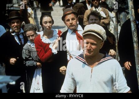 SHELLEY DUVALL, PAUL DOOLEY, ROBIN WILLIAMS, Popeye, 1980 Banque D'Images