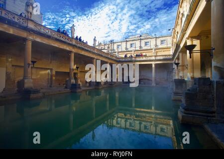 Bains romains, baignoire,Somerset, Angleterre Banque D'Images