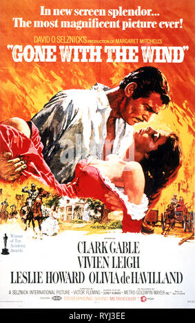 CLARK GABLE, Vivien Leigh-NOUS POSTER, autant en emporte le vent, 1939 Banque D'Images