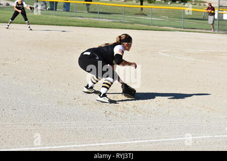 Joueuse de softball Banque D'Images