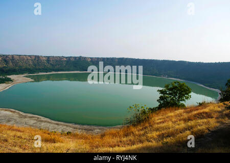 Lac Lonar, Lonar, Karnataka, Maharashtra, Inde. Banque D'Images