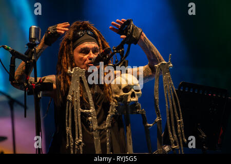 Al Jourgensen, chanteur, guitariste, claviériste et leader du groupe de rock metal industriel du Ministère. Villa Ada, Rome, Italie, 1-08-2018 Banque D'Images