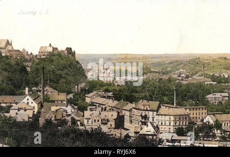 Burg Mildenstein, bâtiments à Leisnig, 1908, Landkreis Mittelsachsen, Leisnig, Allemagne Banque D'Images