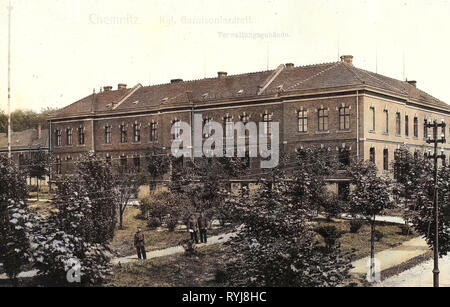 Les hôpitaux militaires en Allemagne, Chemnitz, 1909, Garnisonslazarett, Verwaltungsgebäude Banque D'Images