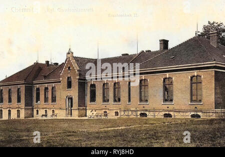 Les hôpitaux militaires en Allemagne, Chemnitz, 1909 Garnisonslazarett Krankenblock, II, Banque D'Images