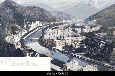 Allemagne, 1898, couleur, Rhénanie-Palatinat, Bad Ems, total Banque D'Images