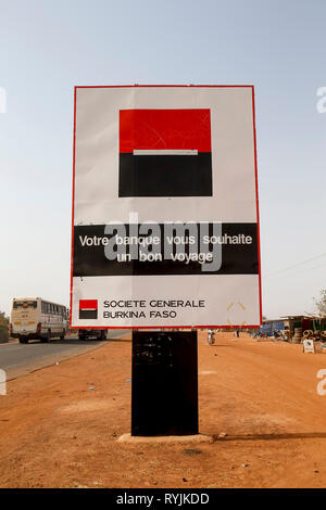 Banque française billboard à Ouagadougou, Burkina Faso Banque D'Images