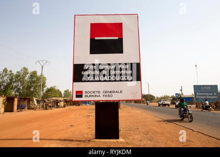 Banque française billboard à Ouagadougou, Burkina Faso Banque D'Images