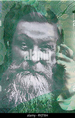 John Boyd Dunlop un portrait de l'argent de l'Irlande du Nord Banque D'Images