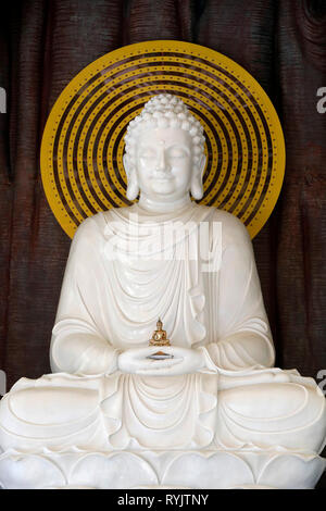 Linh Phong temple bouddhiste. Statue de Bouddha assis en marbre blanc. Dalat. Le Vietnam. Banque D'Images