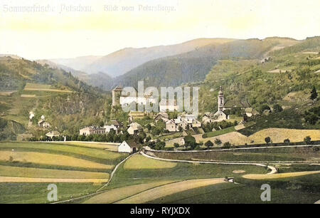 Le château de Bečov nad Teplou, églises dans le district de Karlovy Vary, les bâtiments de Bečov nad Teplou, 1912, Région de Karlovy Vary, Petersberge Petschau Petschau, vom, République Tchèque Banque D'Images