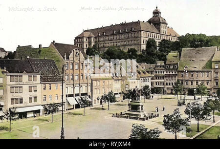 Markt (Freyburg), Château Neu-Augustusburg, 1912, la Saxe-Anhalt, Weißenfels, Marktplatz und Schloß, Allemagne Banque D'Images