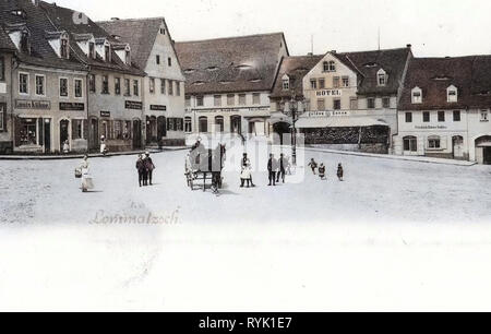 Calèches en Allemagne à Landkreis Meißen, Lommatzsch, 1901, Landkreis Meißen, Markt Banque D'Images