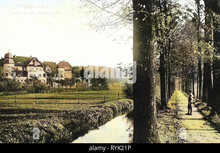 Les esplanades, les bâtiments de Königsbrück, 1913, Landkreis Bautzen, Königsbrück, Partie an der Promenade, Allemagne Banque D'Images