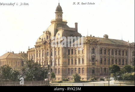 Dans les écoles, 1914 Varnsdorf, Ústí nad Labem, Warnsdorf, K. K. Realschule, République Tchèque Banque D'Images