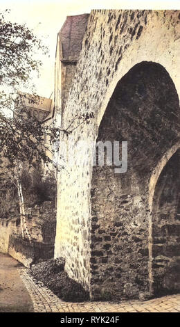 Burg Mildenstein, portes du château en Saxe, 1914, Landkreis Mittelsachsen, Leisnig, Partie am Schloß Stadtmauer, Allemagne Banque D'Images