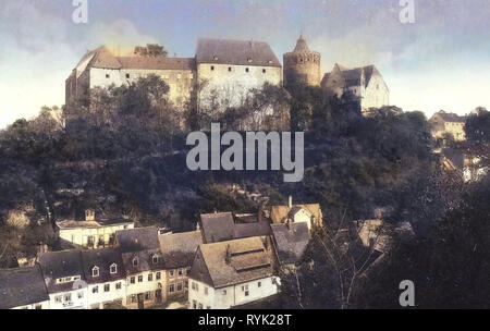 Burg Mildenstein, bâtiments à Leisnig, 1914, Landkreis Mittelsachsen, Leisnig, Schloß Mildenstein, Allemagne Banque D'Images