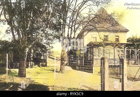 Fiedlerhaus, portes à Radebeul, 1914, Landkreis Meißen, Radebeul, Oberlößnitz, Allemagne Banque D'Images