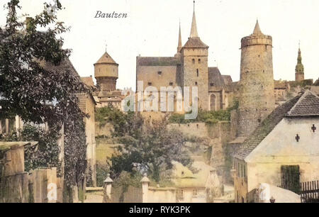 Scharfenweg, images historiques de l'Alte Wasserkunst, images historiques de Michaeliskirche (Bautzen), 1914, Landkreis Bautzen, Bautzen, Allemagne Banque D'Images