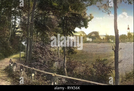 Les esplanades, les églises en Königsbrück, 1915, Landkreis Bautzen, Königsbrück, Promenade, Allemagne Banque D'Images