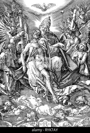 La religion, le christianisme, Trinity, "Sainte Trinité", gravure sur bois par Albrecht Duerer (1472 - 1528), 1511, l'artiste n'a pas d'auteur pour être effacé Banque D'Images