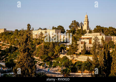 Jérusalem, autour de l'abbaye de la Dormition sur le mont Sion, Israël. Banque D'Images