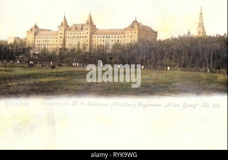 Églises à Dresde, Schützen-(Füsilier-)Regiment Prinz Georg (Königlich Saxon) n° 108, Schützen-Kaserne, 1899, Dresde, Allemagne, Schützenkaserne Banque D'Images