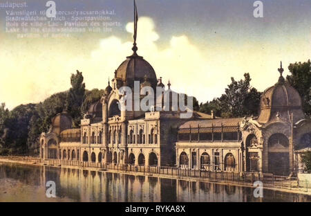 Les étangs en Hongrie, le patinage Hall, 1912, Budapest, Sportpavillon Banque D'Images