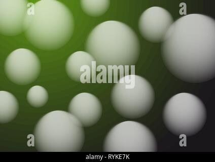 Ballons, balles et bulles, floue sur fond vert, vector illustration Illustration de Vecteur