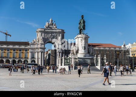 Praça do Comércio, Lisboa, Lisbonne, Portugal Banque D'Images