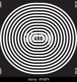 Cercle noir et blanc rayures fond vecteur lignes. Vector Illustration de Vecteur