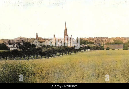 Rathaus Löbau, bâtiments à Löbau, 1912, Landkreis Görlitz, Johanniskirche (Löbau), St.-Nikolai-Kirche (Löbau), Löbau, Blick nach Löbau, Allemagne Banque D'Images