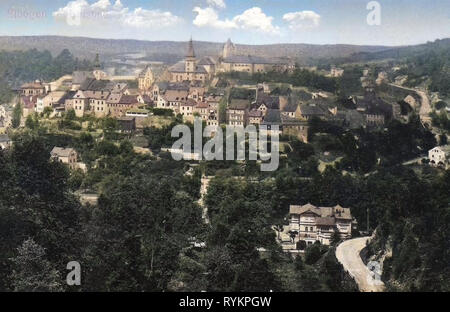 Histoire du château de Loket, bâtiments à Loket (Sokolov) District, les églises dans le district de Sokolov, 1913, Région de Karlovy Vary, Elbogen (aujourd'hui, République Tchèque Banque D'Images