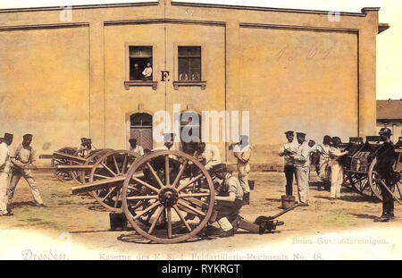 L'artillerie de l'Allemagne, 4. Königlich Saxon Feldartillerie-Regiment Nr. 48, König-Georg-Kaserne, 1901, Dresde, Feldartillerie, Kaserne Banque D'Images