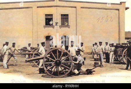 L'artillerie de l'Allemagne, 4. Königlich Saxon Feldartillerie-Regiment Nr. 48, König-Georg-Kaserne, 1901, Dresde, Feldartillerie, Kaserne Banque D'Images