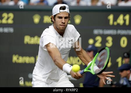 KHACHANOV KAREN, LA RUSSIE, le tournoi de Wimbledon 2017, 2017 Banque D'Images