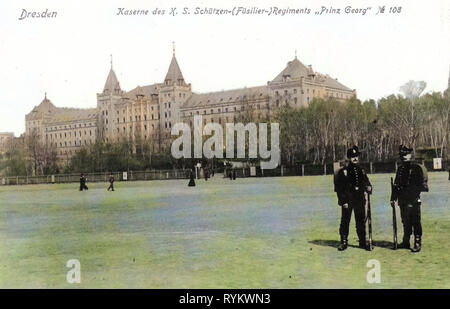 Églises à Dresde, Schützen-(Füsilier-)Regiment Prinz Georg (Königlich Saxon) n° 108, Schützen-Kaserne, 1901, Dresde, Schützen, Kaserne, Allemagne Banque D'Images