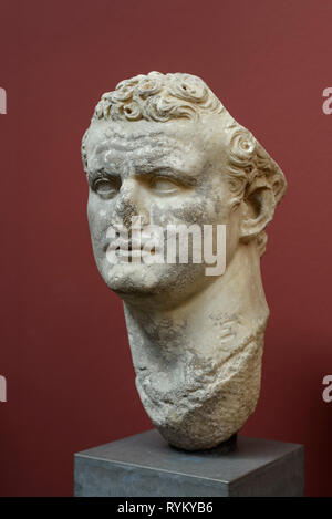 Copenhague. Le Danemark. Buste de l'empereur romain Titus, Ny Carlsberg Glyptotek. Titus Flavius Vespasianus Caesar Augustus (39 AD - AD 81) règne ; Banque D'Images