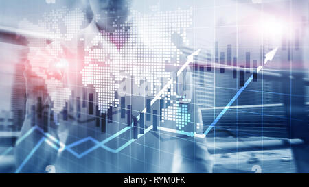 Bourse financière graphique graphique Bougie ROI Retour sur investissement Business Concept. Banque D'Images