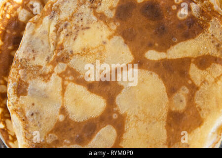 La texture des crêpes sur table kithcen Flatlay - Vue de dessus Banque D'Images