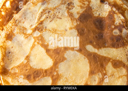 La texture des crêpes sur table kithcen Flatlay - Vue de dessus Banque D'Images