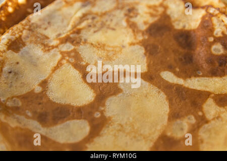 La texture des crêpes sur table kithcen Flatlay - Vue de dessus Banque D'Images