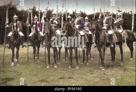 Les patrouilles, l'utilisation militaire des chevaux, Garde-Reiter-Regiment (1. Schweres Regiment), 1906, Dresde, Königlich Saxon Gardereiter, régiment, Patrouille, Allemagne Banque D'Images