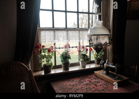 Intérieur du moulin maison - Hollande du Sud - groupe de 19 moulins à vent monumental - Molens de Kinderdijk Banque D'Images