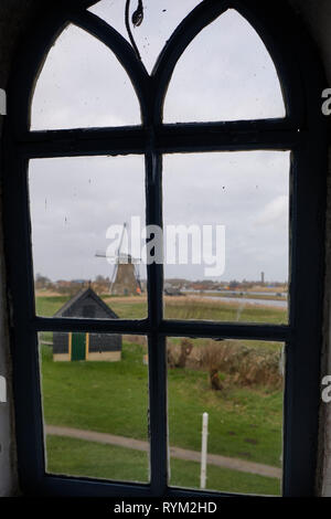 Intérieur du moulin maison - Hollande du Sud - groupe de 19 moulins à vent monumental - Molens de Kinderdijk Pays-Bas Banque D'Images